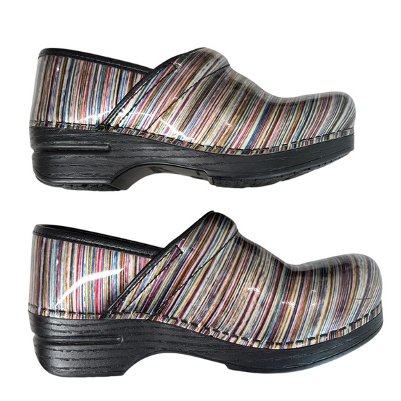Dansko Clog Nursing Shoe Multicolored Patent Leather Slip-On Size 36 US 5.5 / 6 - Picture 1 of 11